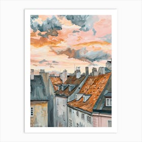 Vienna Rooftops Morning Skyline 4 Art Print