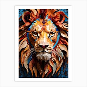 Mosaic Lion Art Print