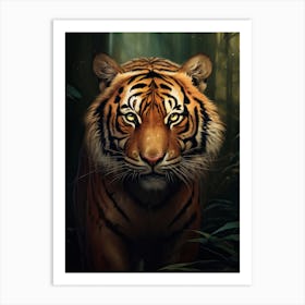 Tiger Art In Digital Art Style 3 Art Print