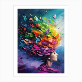 Colorful Head Of A Woman Art Print