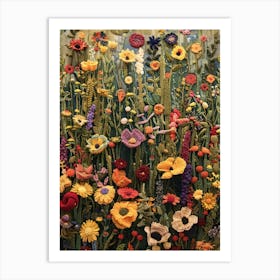 Wild Flowers Knitted In Crochet 12 Art Print