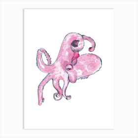 Pink Octopus Art Print