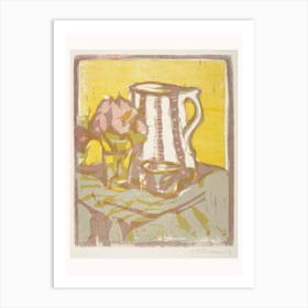 Still Life With Pitcher And Flowers Art Print