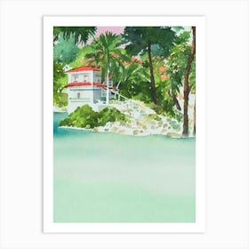 Pico Island Portugal Watercolour Tropical Destination Art Print