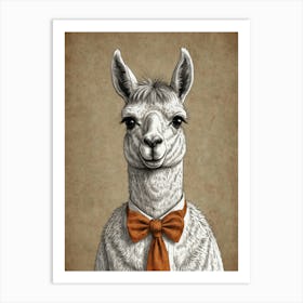 Llama In A Bow Tie 1 Art Print