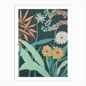 Pastel Blumenmalerei, Botanic Blüten Artprint Art Print