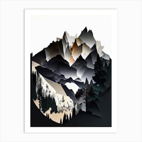 Sierra Nevada National Park Spain Cut Out Paper Art Print