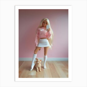 Barbie Doll Portrait 1 Art Print