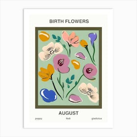 Birth Flowers August Art Print