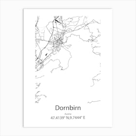 Dornbirn,Austria Minimalist Map Art Print