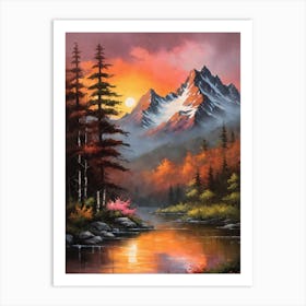 Sunset In The Mountains 6 Art Print