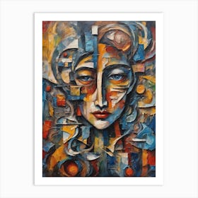 Abstract Art On A Woman S Face Art Print