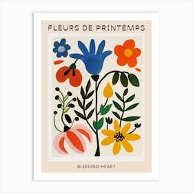 Spring Floral French Poster  Bleeding Heart 2 Art Print