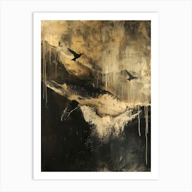 Whale Gold Effect Collage 2 Art Print