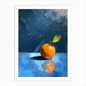 Orange On Blue 2 Art Print