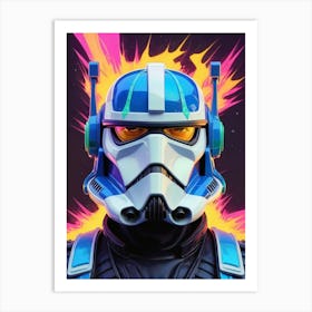 Captain Rex Star Wars Neon Iridescent Painting (18) Art Print