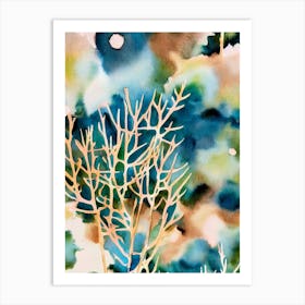 Acropora Plana Vintage Graphic Watercolour Art Print