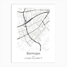 Bormujos,Spain Minimalist Map Art Print