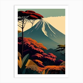 Mount Kilimanjaro National Park Tanzania Retro Art Print