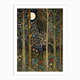 William Morris Woods At Night 1 Art Print