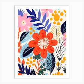 Matisse Style Floral Impression; Vibrant Blooms Art Print