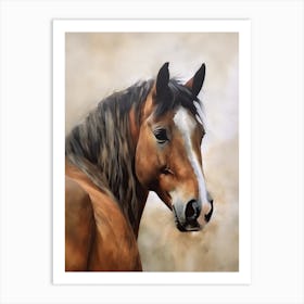 A Brown Horse Painting On Canvas Art Print