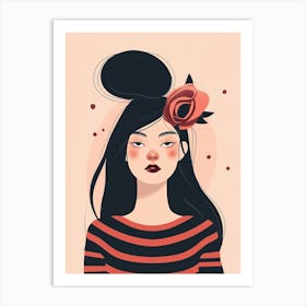 Asian Girl Illustration 4 Art Print