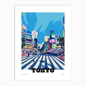 Shibuya Crossing Tokyo 2 Colourful Illustration Poster Art Print