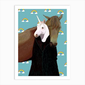 Horse & Unicorn Art Print