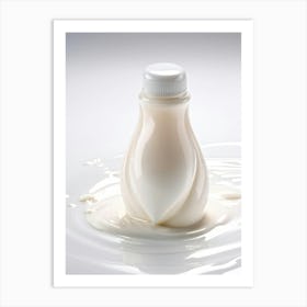 Babys Bottle Reshaped Into A Heart Spilling A Stream Of Creamy Milk Symbolizing Love And Affectio Art Print