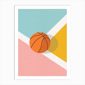 Vintage minimal art Basketball Game Art Print