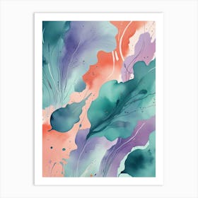 Abstract Watercolor Splashes Art Print (3) Art Print