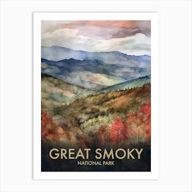 Great Smoky National Park Vintage Travel Poster 4 Art Print