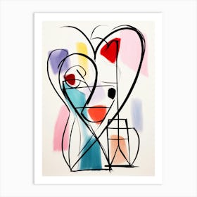 Cute Abstract Pastel Doodle Heart 2 Art Print