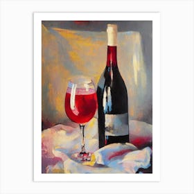 White Zinfandel 1 Oil Painting Cocktail Poster Art Print