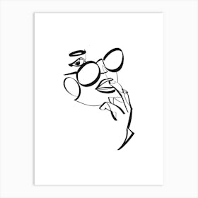 Woman With Glasses Art Print