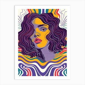 Girl With Curly Hair 1 Art Print