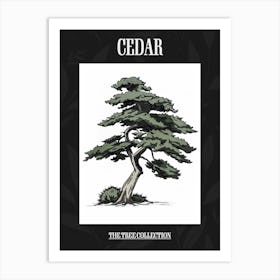 Cedar Tree Pixel Illustration 3 Poster Art Print