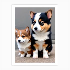 Pembrokeshire Corgi Puppies Art Print