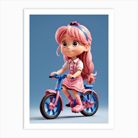 Little Girl Riding A Bike 1 Art Print