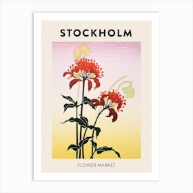 Stockholm Sweden Botanical Flower Market Poster Art Print