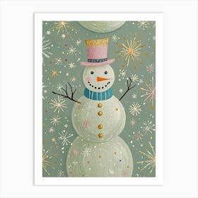 Snowman no1 Art Print