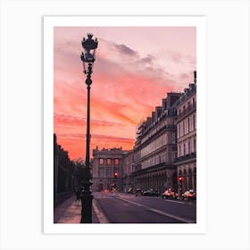 Sunset In Paris Art Print