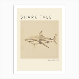 Tiger Shark Vintage Illustration 4 Poster Art Print