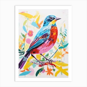 Colourful Bird Painting Lark 3 Art Print