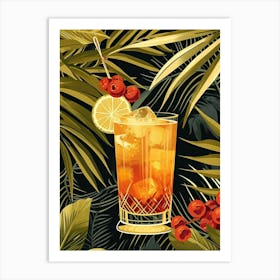Art Deco Fruity Cocktail 1 Art Print