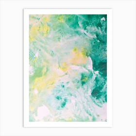 Green And Yellow Watercolor Painting Art Print