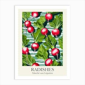 Marche Aux Legumes Radishes Summer Illustration 2 Art Print