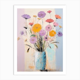 Flower Painting Fauvist Style Scabiosa 1 Art Print