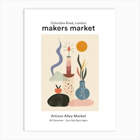 Columbia Road, London Artisan Alley Market Art Print